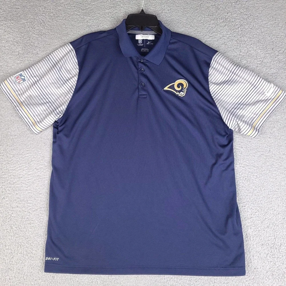 Los Angeles Rams Draft Director JW Jordan Nike NFL OnField Polo‎ Shirt XXL Blue